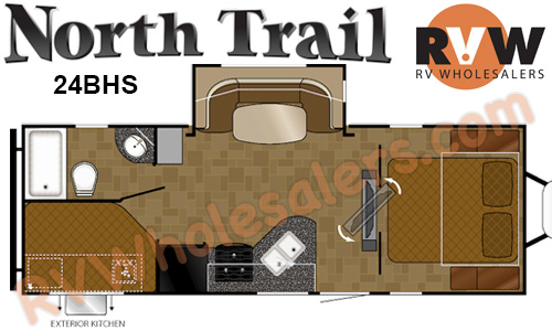 Click here to see the New 2015 North Trail 24BHS Travel Trailer by Heartland RV at RVNation.us