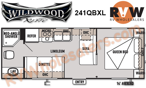 Click here to see the New 2015 Wildwood XLite 241QBXL Travel Trailer by Forest River at RVNation.us