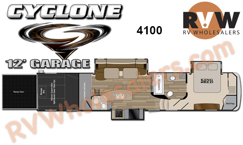 Click here to see the New 2015 Cyclone 4100 Toy Hauler Fifth Wheel by Heartland RV at RVNation.us