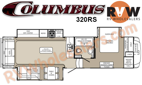 Click here to see the New 2015 Columbus 320RS Fifth Wheel by Palomino at RVNation.us