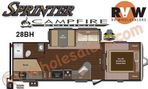 Click here to see the New 2015 Sprinter Campfire 28BH Travel Trailer by Keystone RV at RVNation.us