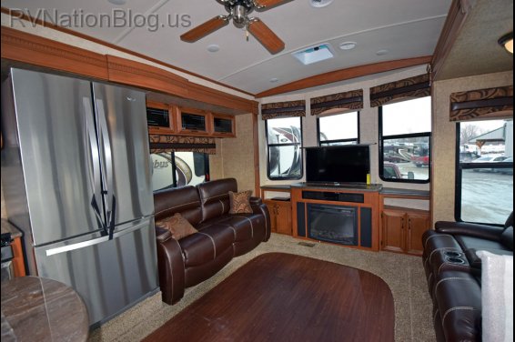 Click here to see the New 2015 Sandpiper 385FKBH Park Trailer by Forest River at RVNation.us