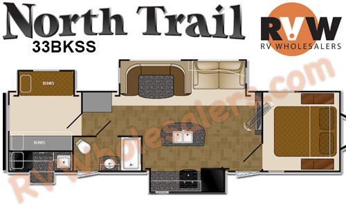 Click here to see the New 2015 North Trail 33BKSS Travel Trailer by Heartland RV at RVNation.us