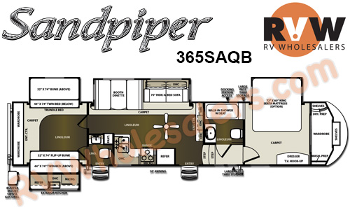 Click here to see the New 2015 Sandpiper 365SAQB Fifth Wheel by Forest River at RVNation.us