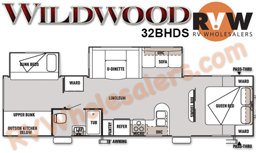 Click here to see the New 2015 Wildwood 32BHDS Travel Trailer by Forest River at RVNation.us