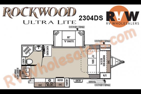 Click here to see the New 2015 Rockwood Ultra Lite 2304DS Travel Trailer by Forest River at RVNation.us