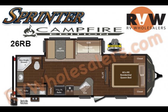 Click here to see the New 2015 Sprinter Campfire 26RB Travel Trailer by Keystone RV at RVNation.us