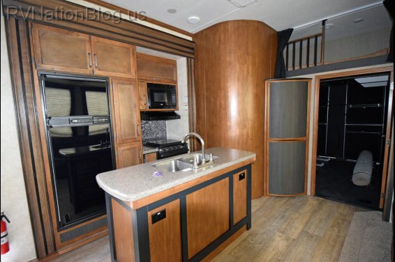 Click here to see the New 2015 Carbon 377 Toy Hauler Fifth Wheel by Keystone RV at RVNation.us