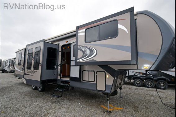 Click here to see the New 2015 Sandpiper 377FLIK Fifth Wheel by Forest River at RVNation.us