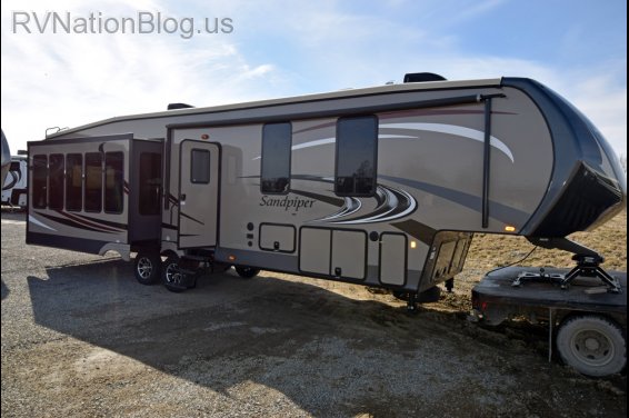 Click here to see the New 2015 Sandpiper 355RE Fifth Wheel by Forest River at RVNation.us