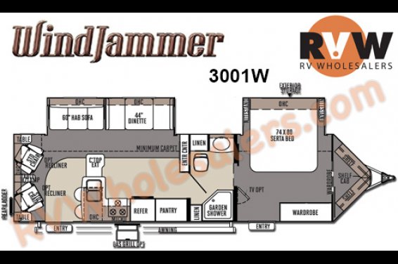 Click here to see the New 2015 Rockwood Windjammer 3001W Travel Trailer by Forest River at RVNation.us