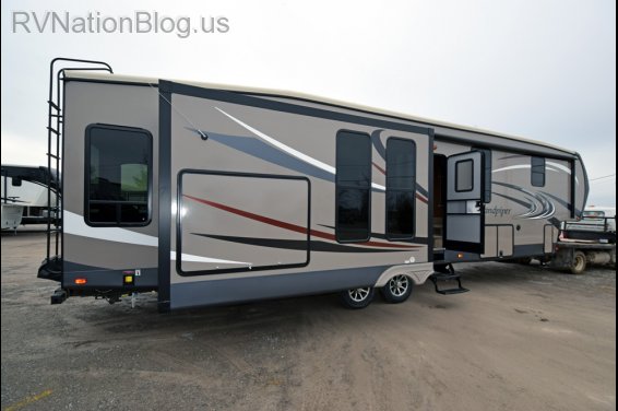 Click here to see the New 2015 Sandpiper 378FB Fifth Wheel by Forest River at RVNation.us