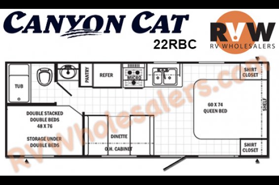 Click here to see the New 2016 Canyon Cat 22RBC Travel Trailer by Palomino at RVNation.us