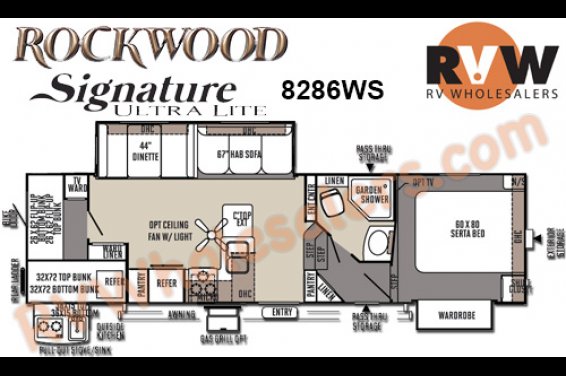 Click here to see the New 2016 Rockwood Signature Ultra Lite 8286WS Fifth Wheel by Forest River at RVNation.us