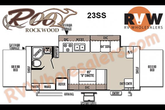 Click here to see the New 2016 Rockwood Roo 23SS Hybrid Camper by Forest River at RVNation.us