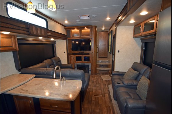 Click here to see the New 2015 Raptor 412TS Toy Hauler Fifth Wheel by Keystone RV at RVNation.us