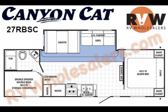 Click here to see the New 2016 Canyon Cat 27RBSC Travel Trailer by Palomino at RVNation.us