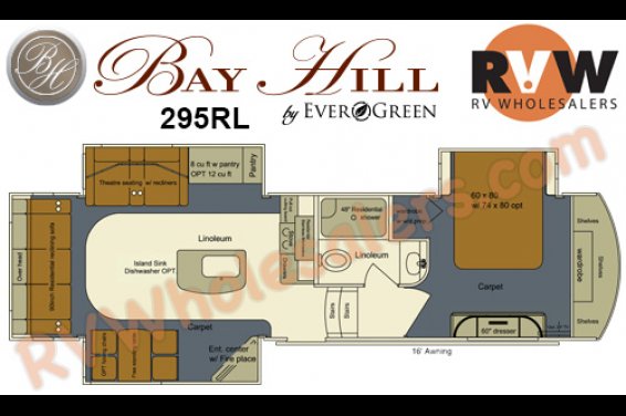 Click here to see the New 2016 Bay Hill 295RL Fifth Wheel by EverGreen RV at RVNation.us