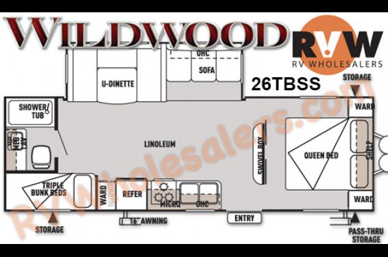 Click here to see the New 2016 Wildwood 26TBSS Travel Trailer by Forest River at RVNation.us