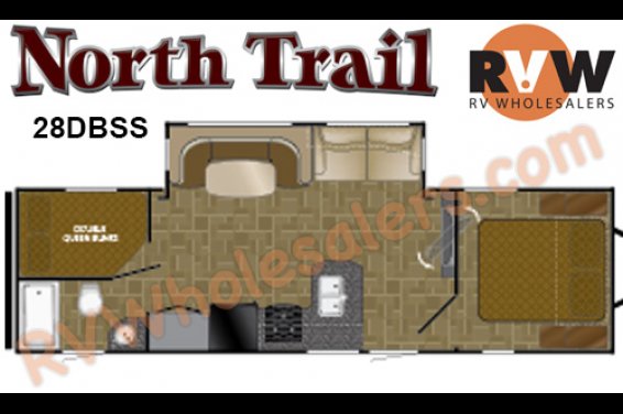Click here to see the New 2016 North Trail 28DBSS Travel Trailer by Heartland RV at RVNation.us