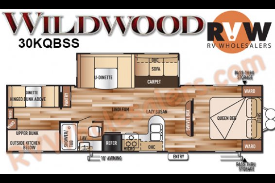 Click here to see the New 2016 Wildwood 30KQBSS Travel Trailer by Forest River at RVNation.us