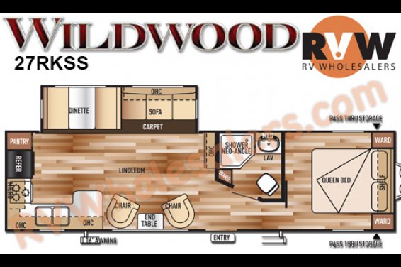 Click here to see the New 2016 Wildwood 27RKSS Travel Trailer by Forest River at RVNation.us