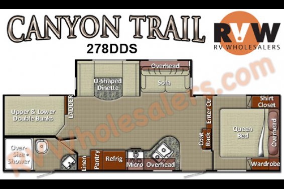 Click here to see the New 2016 Canyon Trail 278DDS Travel Trailer by Gulf Stream at RVNation.us