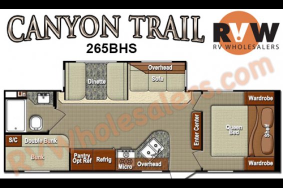 Click here to see the New 2016 Canyon Trail 265BHS Travel Trailer by Gulf Stream at RVNation.us