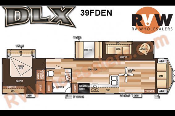 Click here to see the New 2015 Wildwood DLX 39FDEN Park Trailer by Forest River at RVNation.us