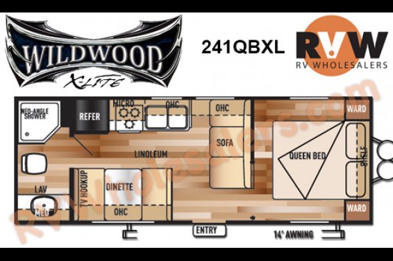 Click here to see the New 2016 Wildwood Xlite 241QBXL Travel Trailer by Forest River at RVNation.us