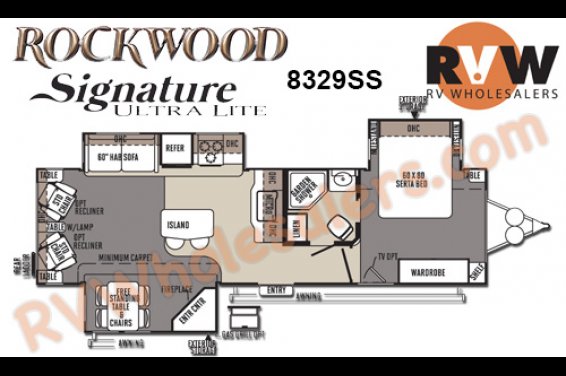 Click here to see the New 2015 Rockwood Signature Ultra Lite 8329SS Travel Trailer by Forest River at RVNation.us