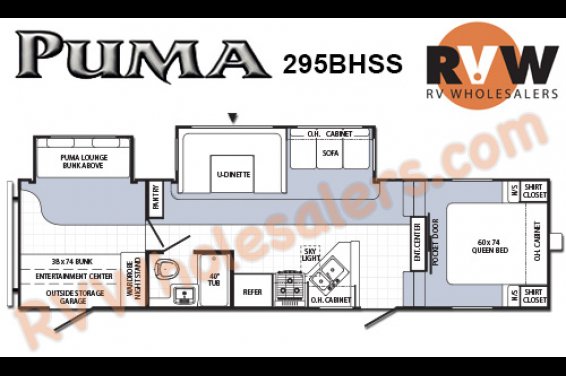 Click here to see the New 2016 Puma 295BHSS Fifth Wheel by Palomino at RVNation.us