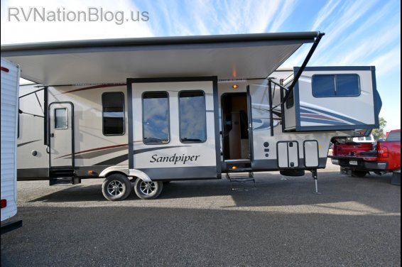 Click here to see the New 2016 Sandpiper 377FLIK Fifth Wheel by Forest River at RVNation.us