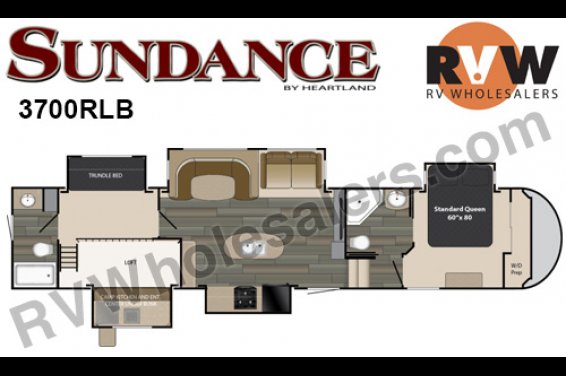 Click here to see the New 2016 Sundance 3700RLB Fifth Wheel by Heartland RV at RVNation.us