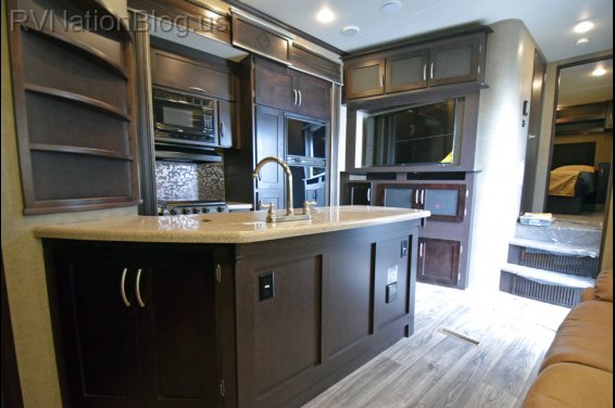 Click here to see the New 2016 Carbon 357 Toy Hauler Fifth Wheel by Keystone RV at RVNation.us