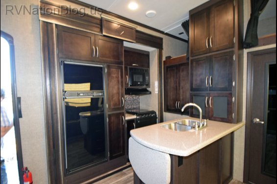 Click here to see the New 2016 Carbon 347 Toy Hauler Fifth Wheel by Keystone RV at RVNation.us