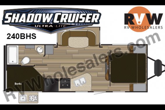 Click here to see the New 2016 Shadow Cruiser 240BHS Travel Trailer by Cruiser RV at RVNation.us