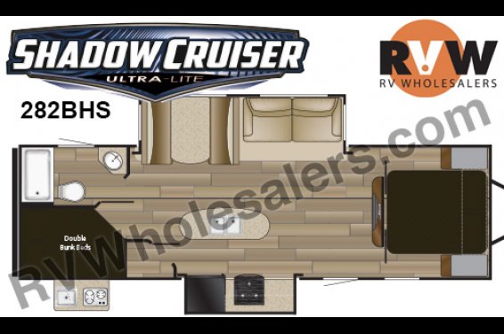 Click here to see the New 2016 Shadow Cruiser 282BHS Travel Trailer by Cruiser RV at RVNation.us