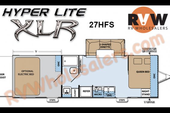 Click here to see the New 2016 XLR Hyper Lite 27HFS Toy Hauler Travel Trailer by Forest River at RVNation.us