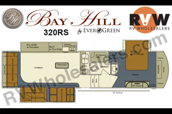 Click here to see the New 2016 Bay Hill 320RS Fifth Wheel by EverGreen RV at RVNation.us