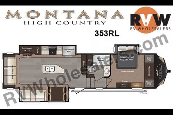 Click here to see the New 2016 Montana High Country 353RL Fifth Wheel by Keystone RV at RVNation.us