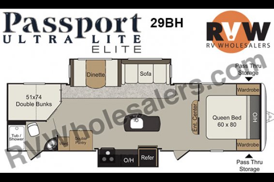 Click here to see the New 2016 Passport Elite 29BH Travel Trailer by Keystone RV at RVNation.us