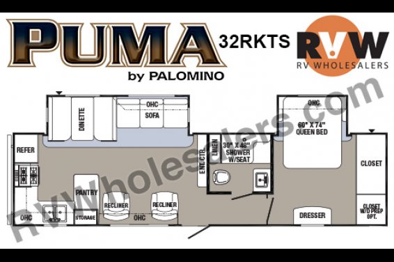 Click here to see the New 2016 Puma 32RKTS Travel Trailer by Palomino at RVNation.us