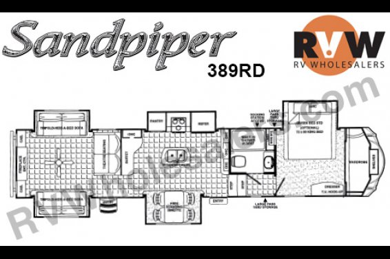 Click here to see the New 2016 Sandpiper 389RD Fifth Wheel by Forest River at RVNation.us