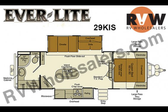 Click here to see the New 2016 Ever-Lite 29KIS Travel Trailer by EverGreen RV at RVNation.us