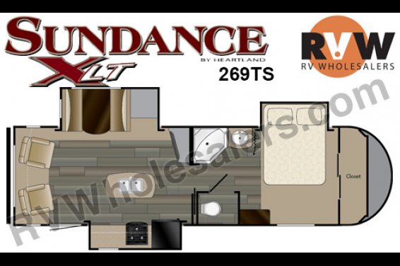 Click here to see the New 2016 Sundance XLT 269TS Fifth Wheel by Heartland RV at RVNation.us