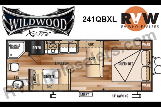 Click here to see the New 2016 Wildwood Xlite 241QBXL Travel Trailer by Forest River at RVNation.us