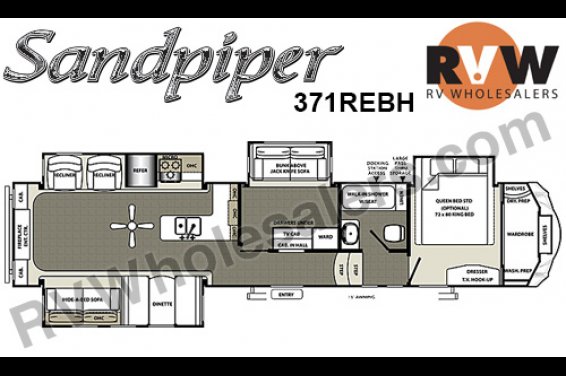 Click here to see the New 2016 Sandpiper 371REBH Fifth Wheel by Forest River at RVNation.us