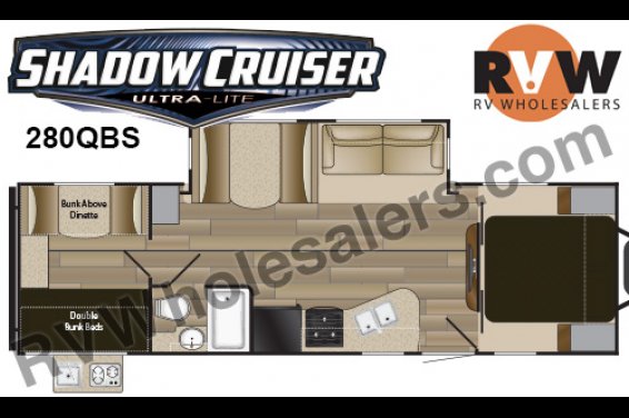 Click here to see the New 2016 Shadow Cruiser 280QBS Travel Trailer by Cruiser RV at RVNation.us
