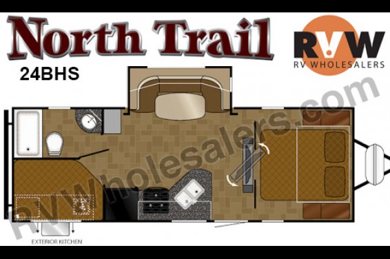 Click here to see the New 2016 North Trail 24BHS Travel Trailer by Heartland RV at RVNation.us